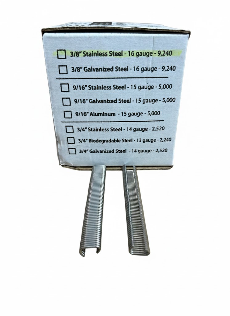 3 8 ss 16g hog ring strips in box